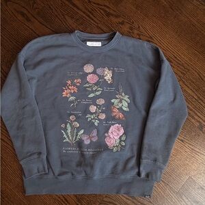 Abercrombie Kids Floral Graphic Crewneck Sweater - Gray